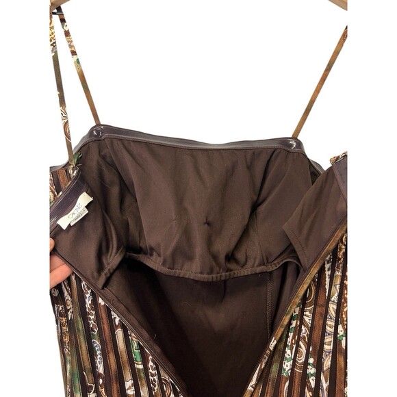 Vintage 90s CACHE Spaghetti Strap Brown Chocolate Party Cocktail Dress Size 8 - Picture 13 of 16